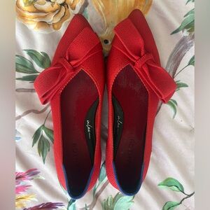 Rothy's Vibrant Red Bow Flats